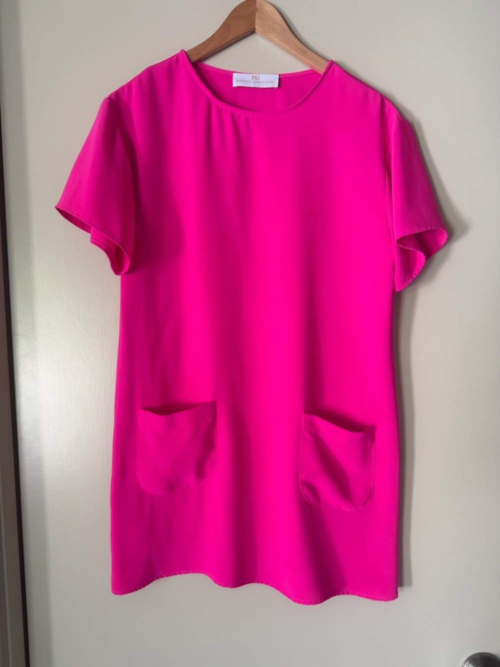 Amanda Uprichard Hot Pink Mini Dress with Front Pockets
